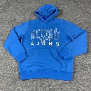 Detroit Lions Hoodie Adult Small Blue Pullover Sweatshirt NFL Football Combine